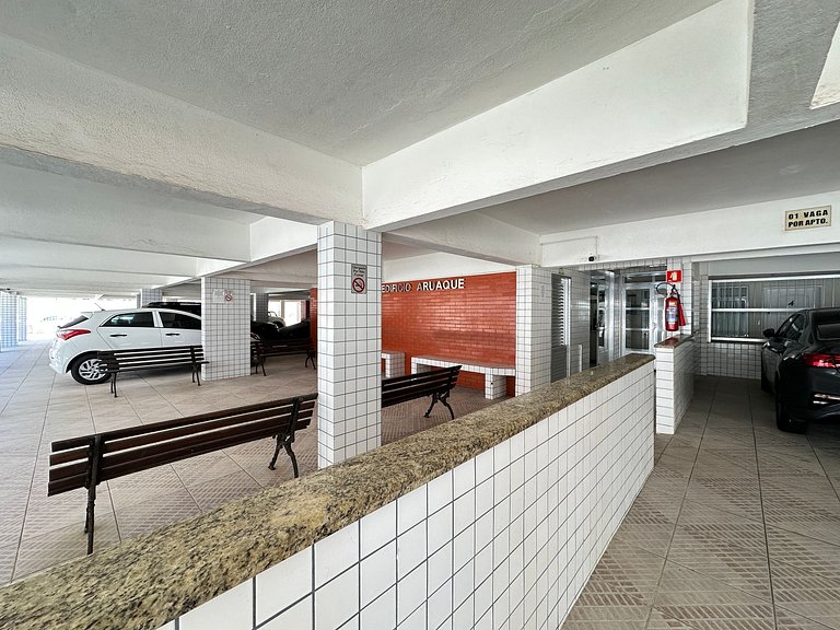 Apto completo, Wi-Fi e 1 vaga - 80m da Praia