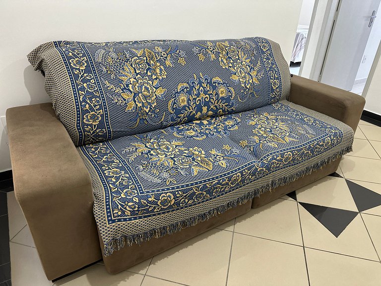 Apto com Ar, Wi-Fi e Enxoval a 5 min da Praia