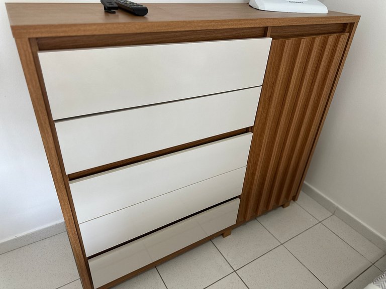 Apto com Ar, Wi-Fi e Enxoval a 5 min da Praia